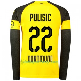 Koszulka Borussia Dortmund Pulisic 22 Domowe Koszulki Piłkarskie 2018-2019 Długi Rękaw